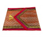 Indian Silk Table Runner with 6 Placemats & 6 Coaster in Red Color Size 16x62